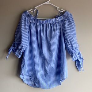 Off-Shoulder Striped Blouse